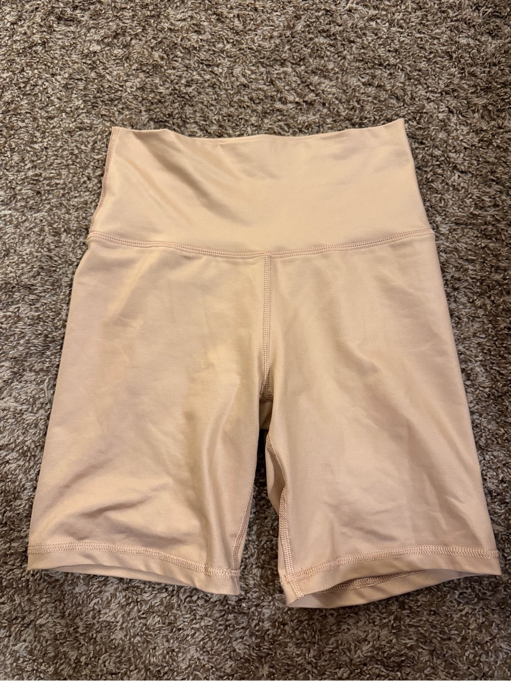aerie High-Rise Bike Shorts in Nude
